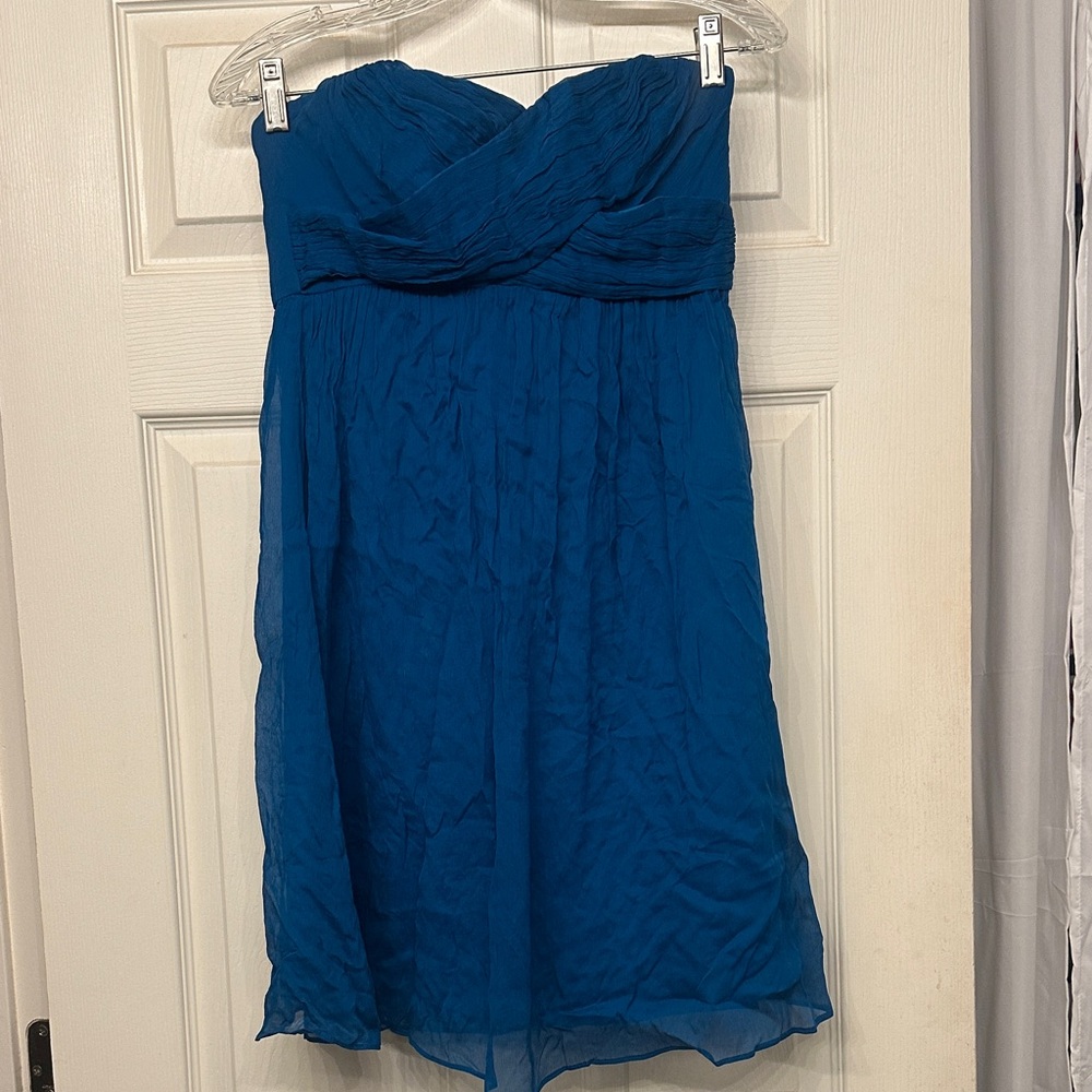J. Crew Taryn Strapless Dress in Matisse Blue